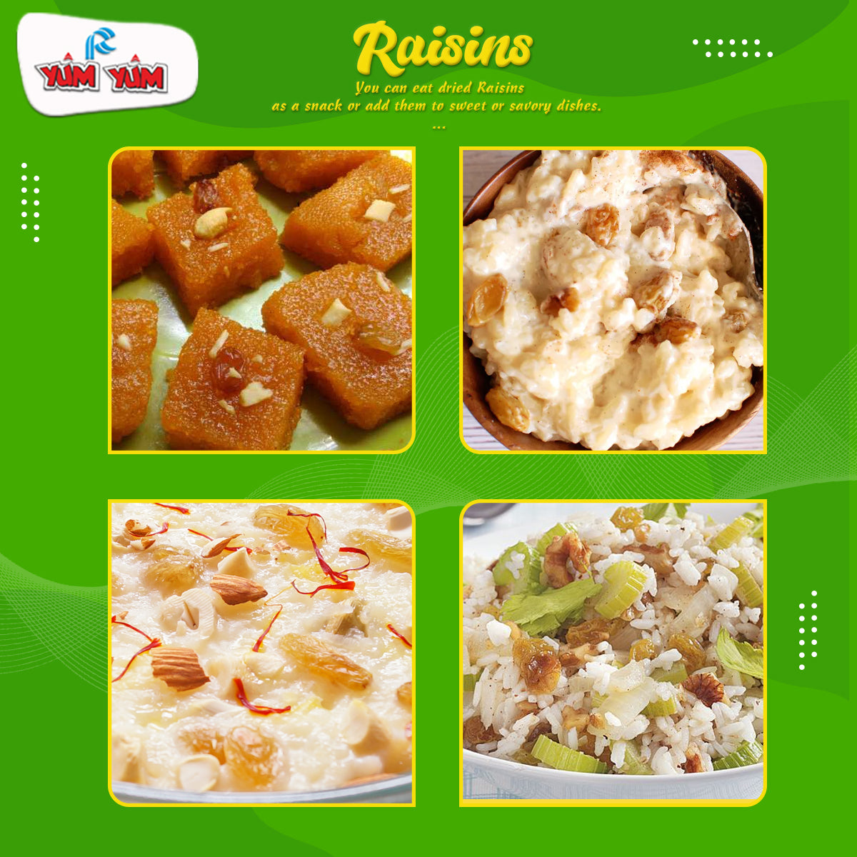 Yum Yum Green Raisins Box