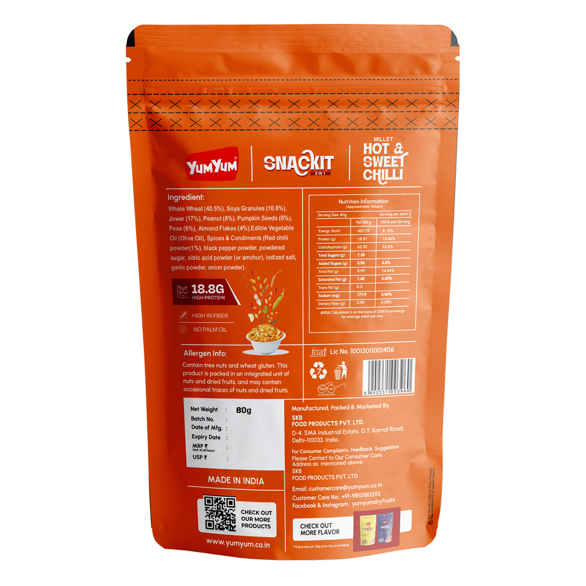 Yum Yum Snackit Hot Sweet Chilli 80g