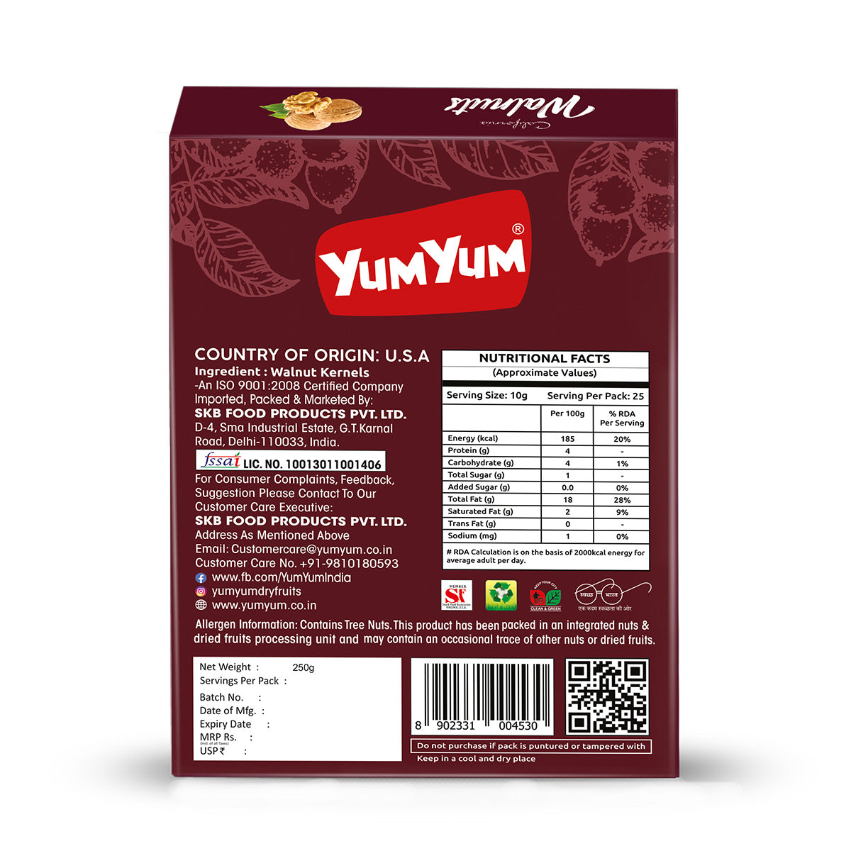 Yum Yum Walnut Kernels Box