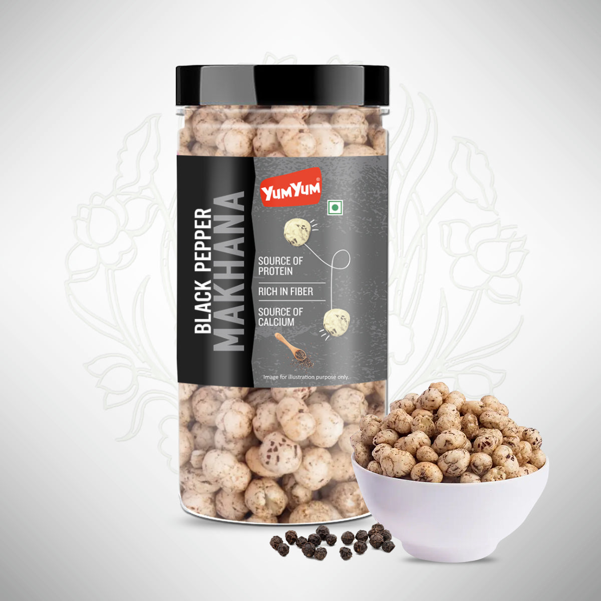 Yum Yum Black Pepper Makhana 90g Jar