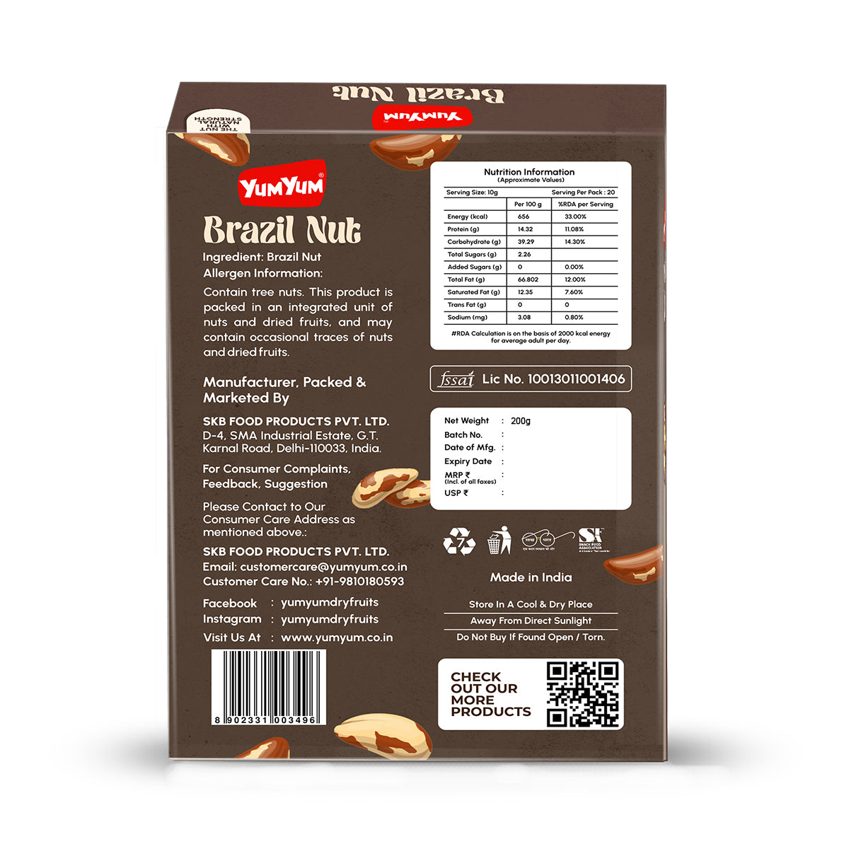 Yum Yum Brazil Nuts Box