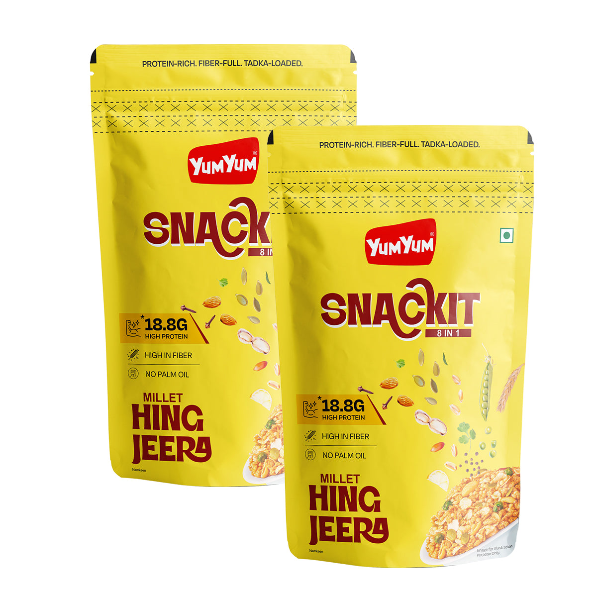 Yum Yum Hing Jeera Snackit-80g x Pack of 2 Pouch