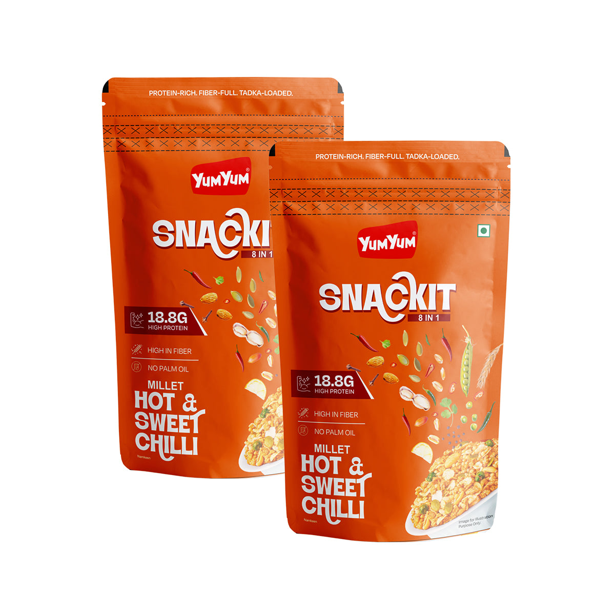Yum Yum Hot & Sweet-Chilli Snackit-80g x Pack of 2 Pouch