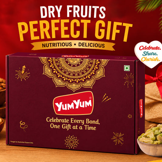 Yum Yum Festive Diwali Gift Pack 110g (Almond 30g, Cashew 30g, Raisins 50g)