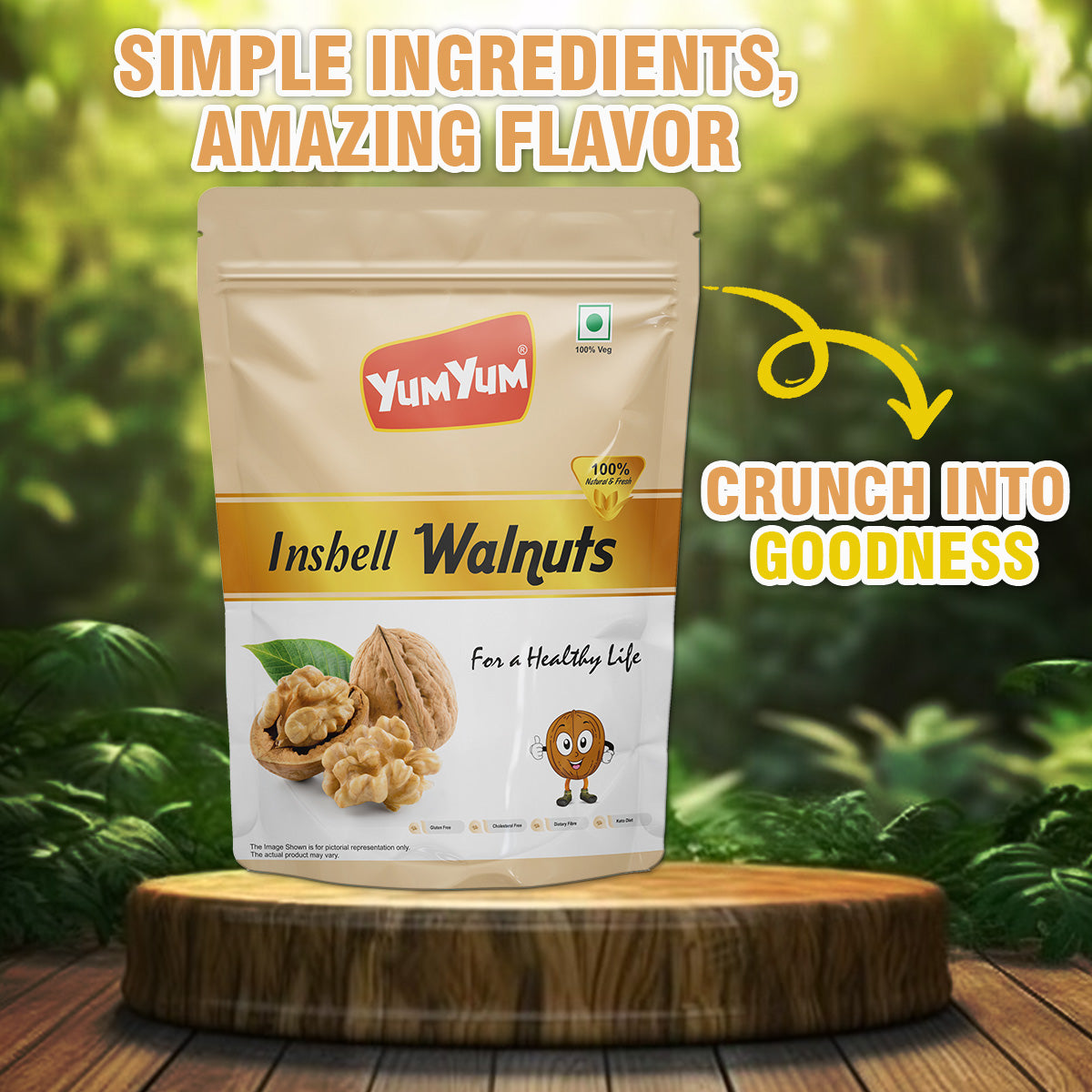 Yum Yum Inshell Walnuts Pouch