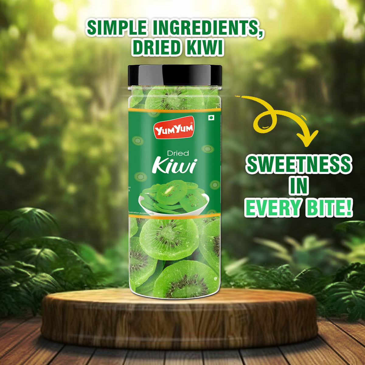 Yum Yum Dried Kiwi Jar