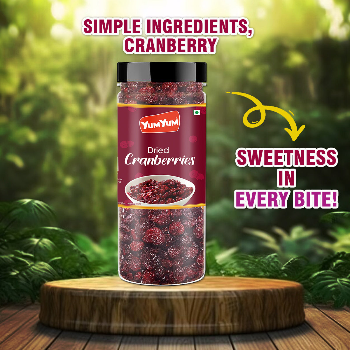 Yum Yum Dried Cranberry Jar