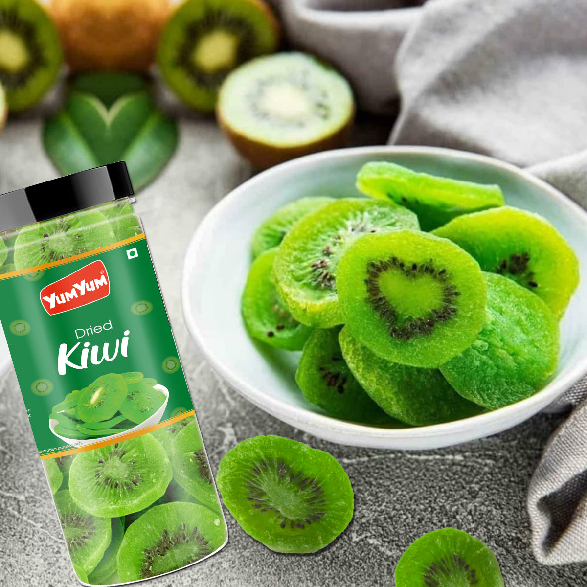 Yum Yum Dried Kiwi Jar