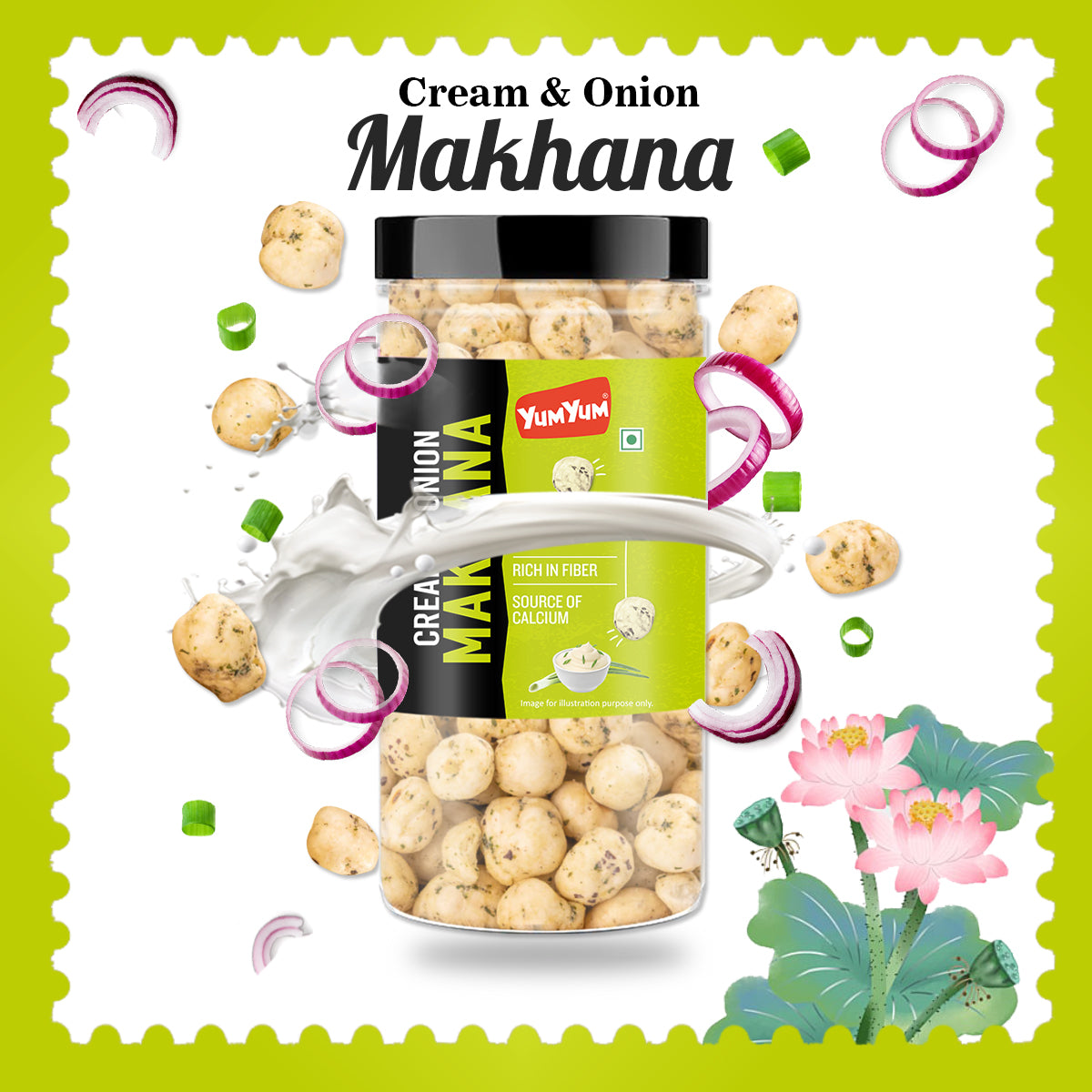 Yum Yum Cream & Onion Makhana 90g Jar