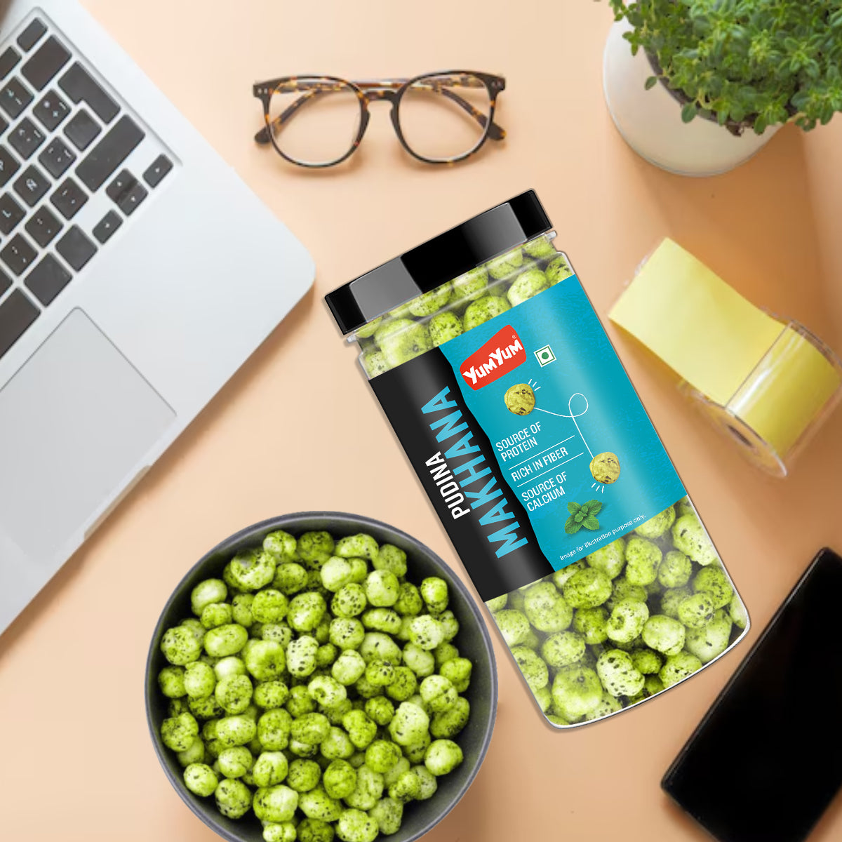 Yum Yum Pudina Makhana 90g Jar