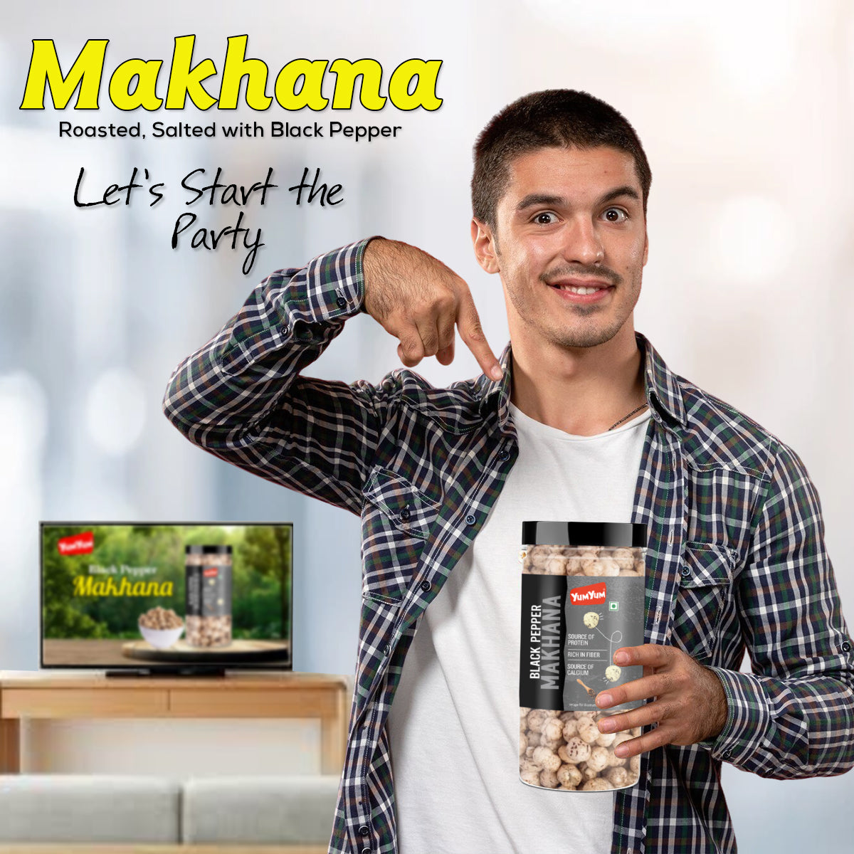 Yum Yum Black Pepper Makhana 90g Jar