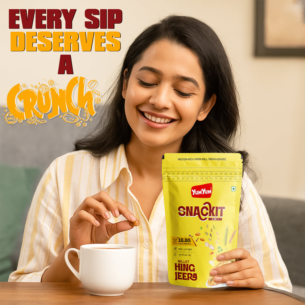 Yum Yum Hing Jeera Snackit-80g x Pack of 2 Pouch