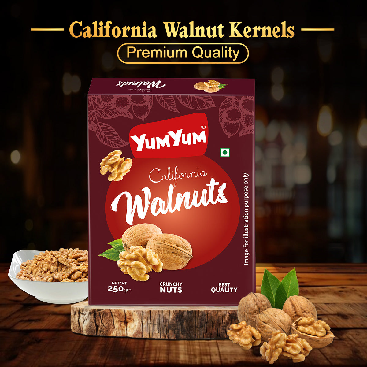 Yum Yum Walnut Kernels Box