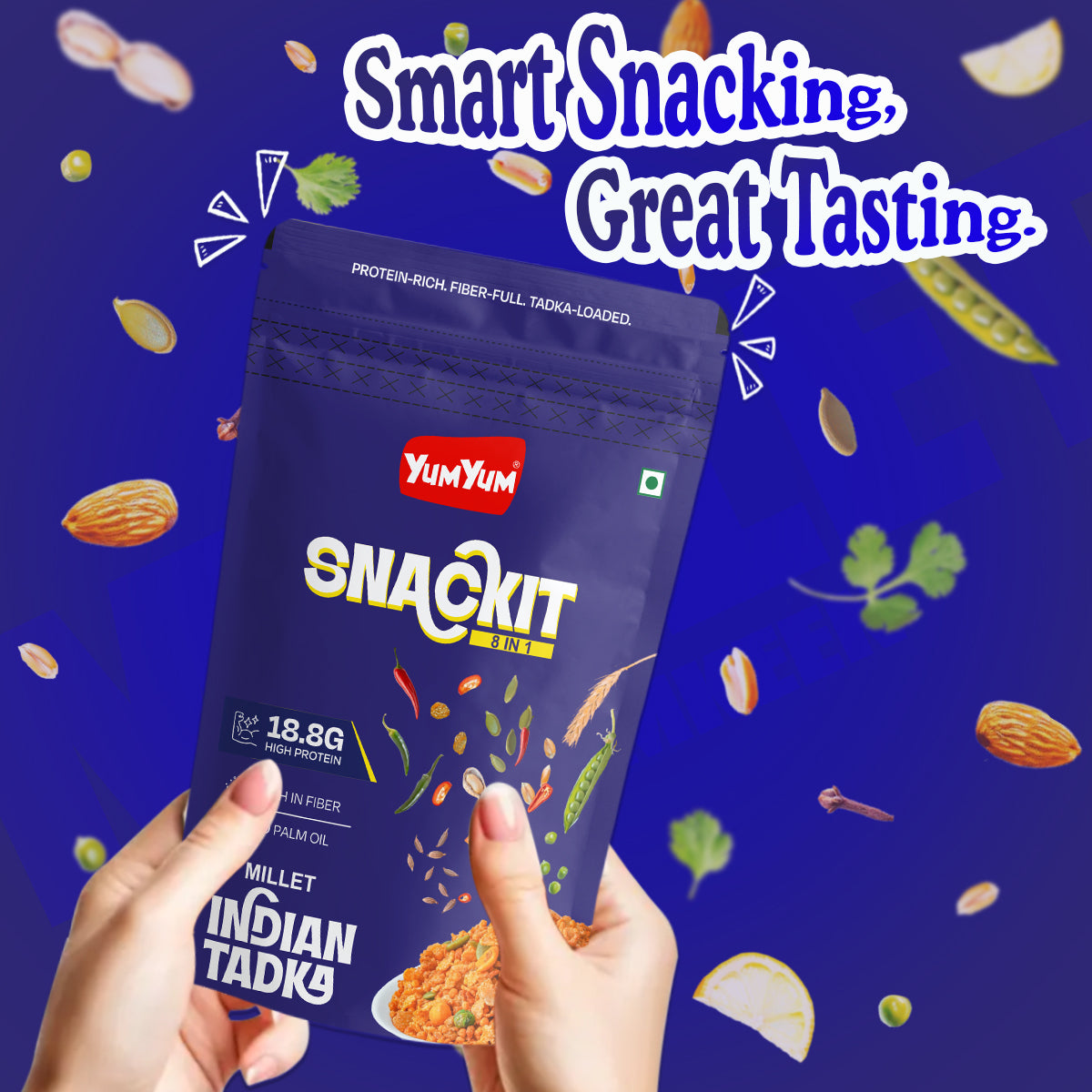 Yum Yum Indian Tadka -80g x Pack of 2 Pouch