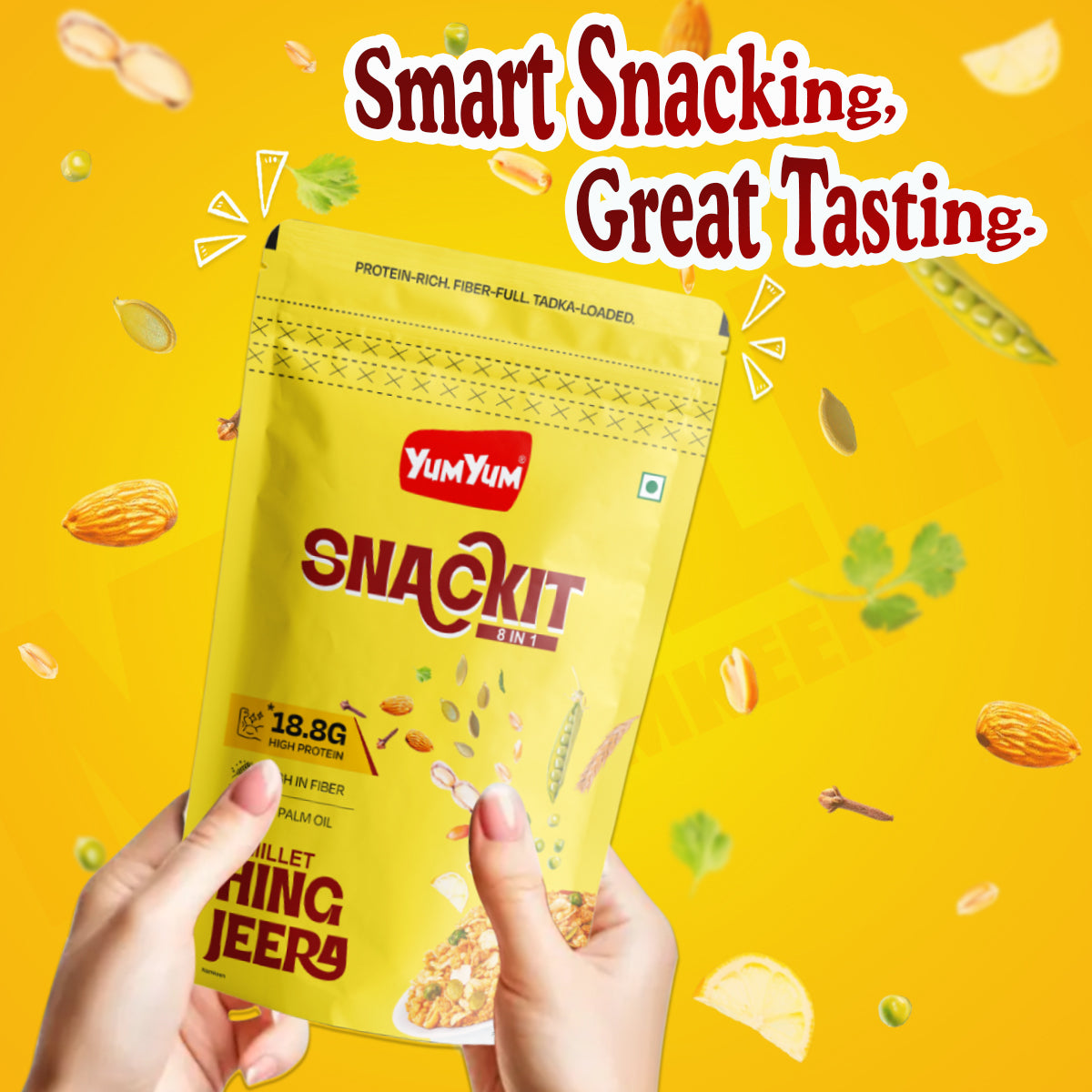 Yum Yum Hing Jeera Snackit-80g x Pack of 2 Pouch