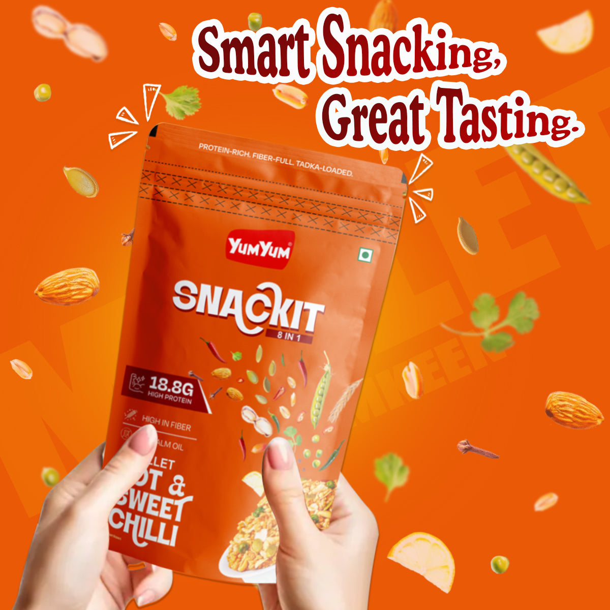 Yum Yum Hot & Sweet-Chilli Snackit-80g x Pack of 2 Pouch