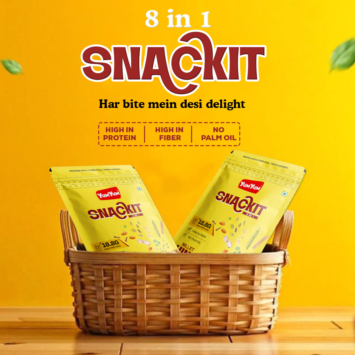 Yum Yum Hing Jeera Snackit-80g x Pack of 2 Pouch