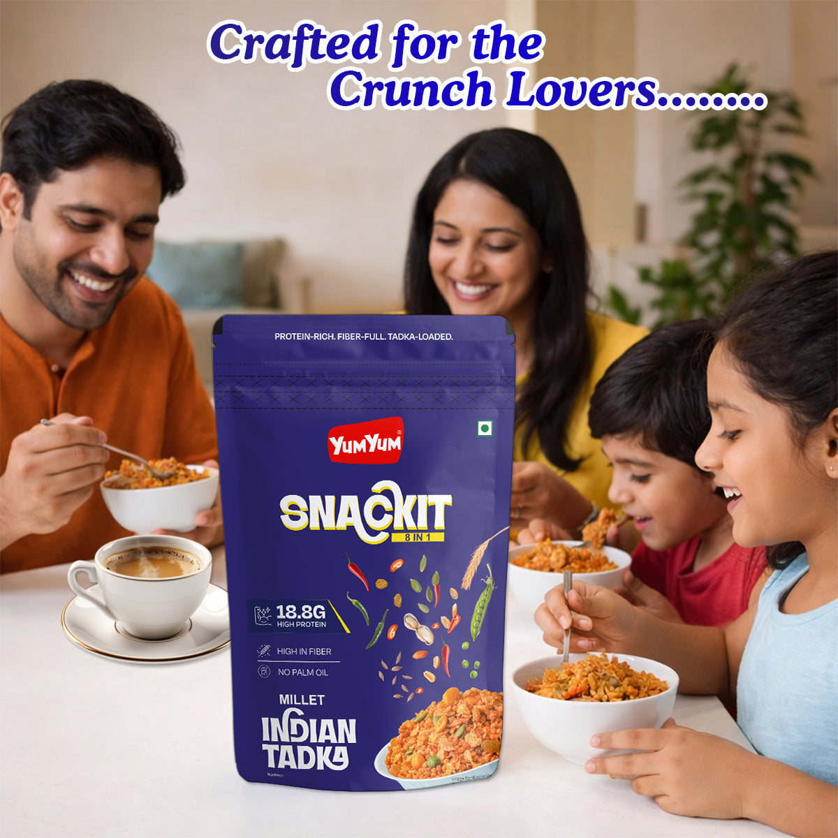 Yum Yum Indian Tadka -80g x Pack of 2 Pouch