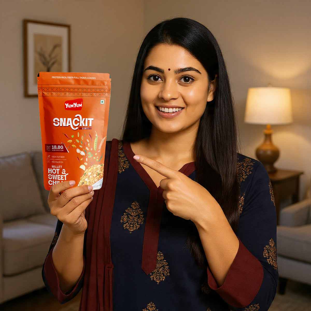 Yum Yum Hot & Sweet-Chilli Snackit-80g x Pack of 2 Pouch