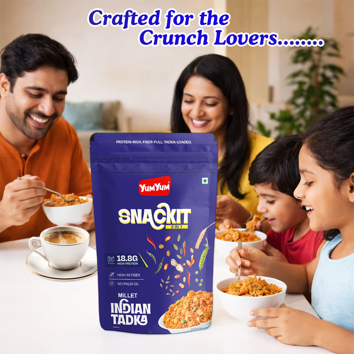 Yum Yum Indian Tadka -80g x Pack of 2 Pouch