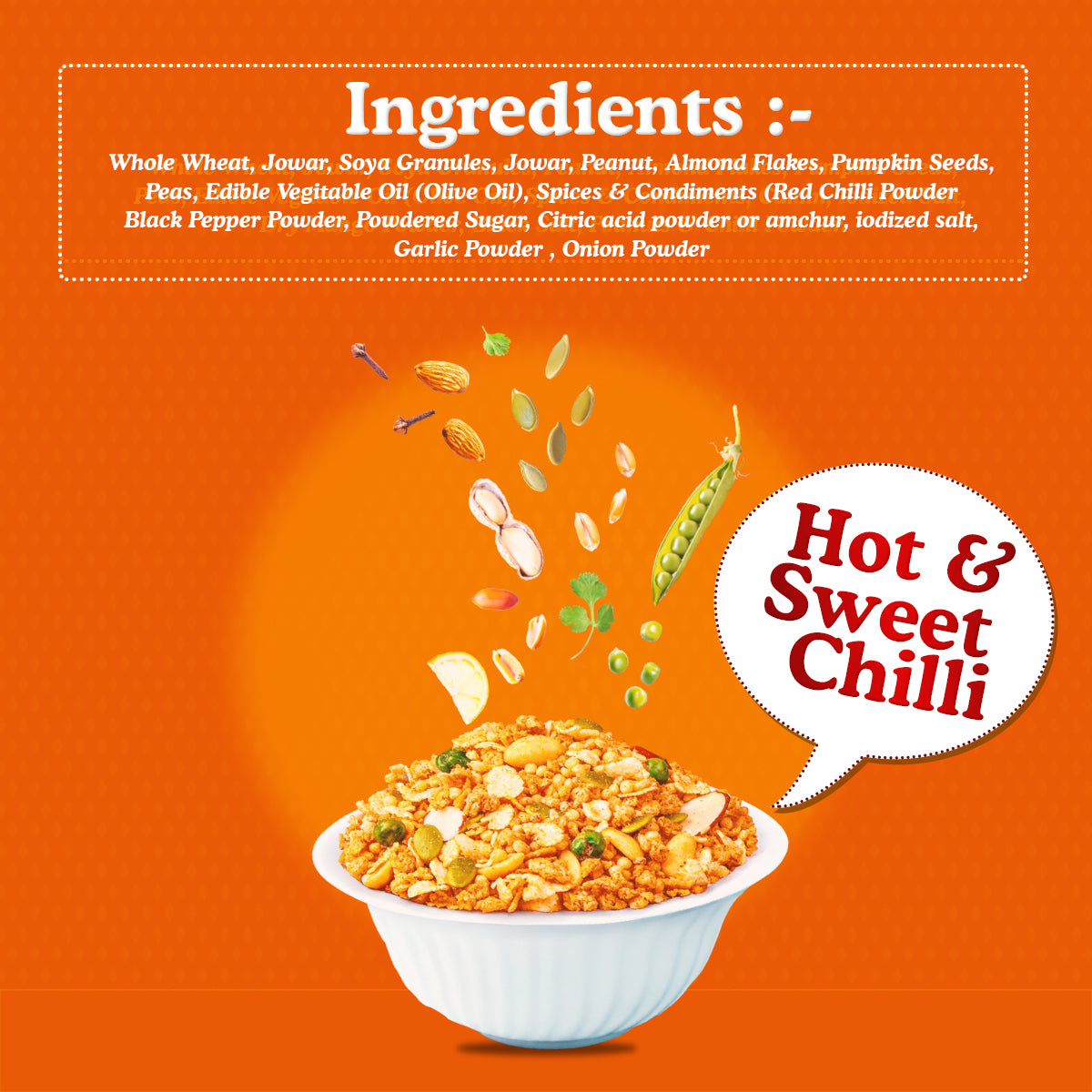 Yum Yum Hot & Sweet-Chilli Snackit-80g x Pack of 2 Pouch