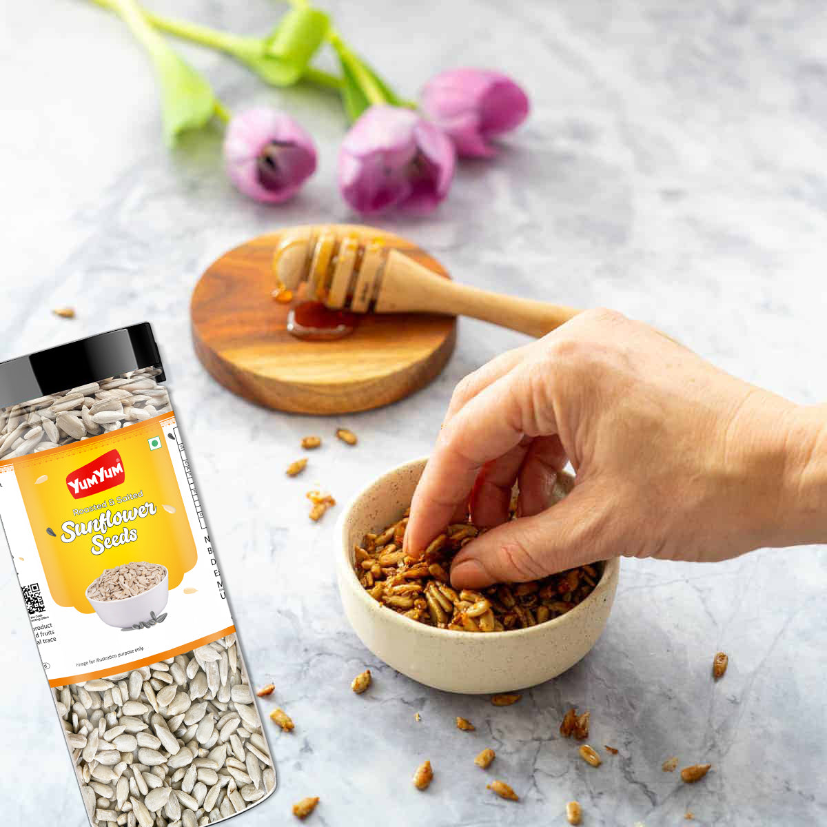 Yum Yum Roasted & Salted Sunflower Seeds Jar