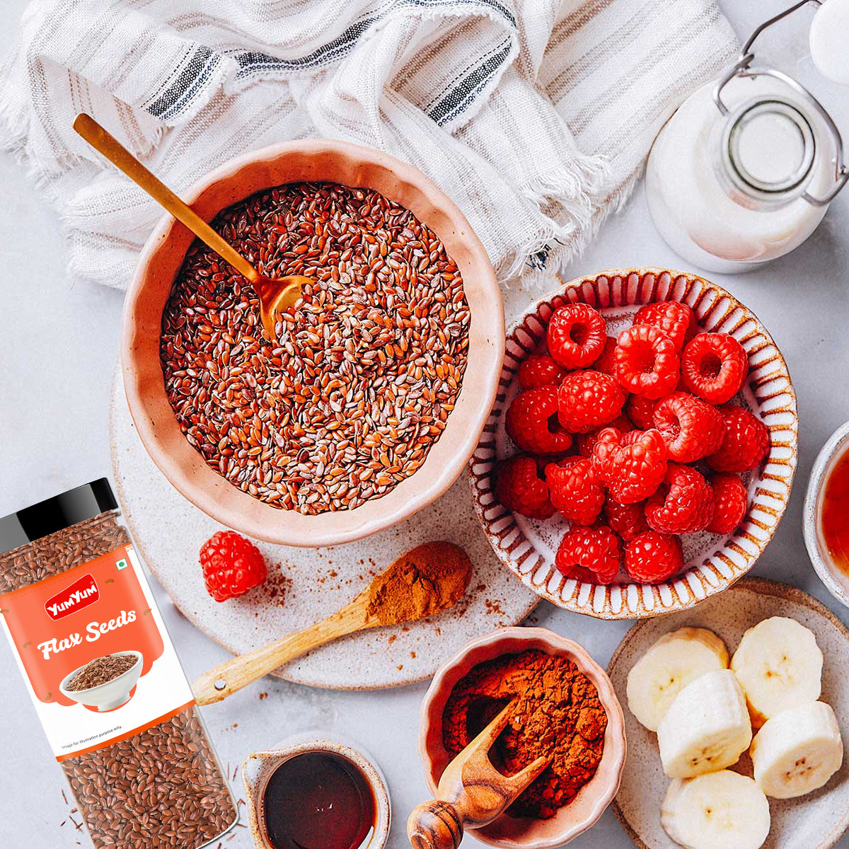 Yum Yum Roasted & Salted Flax Seeds Jar