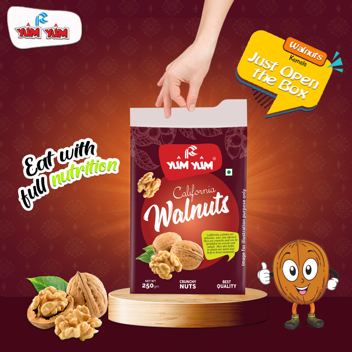 Yum Yum Walnut Kernels Box