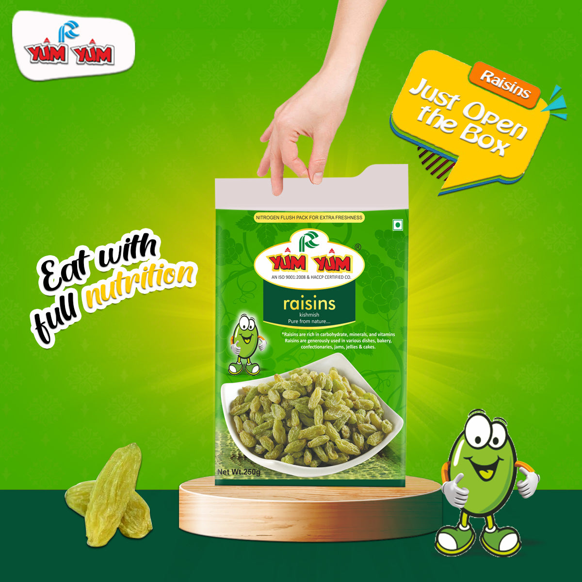Yum Yum Green Raisins Box