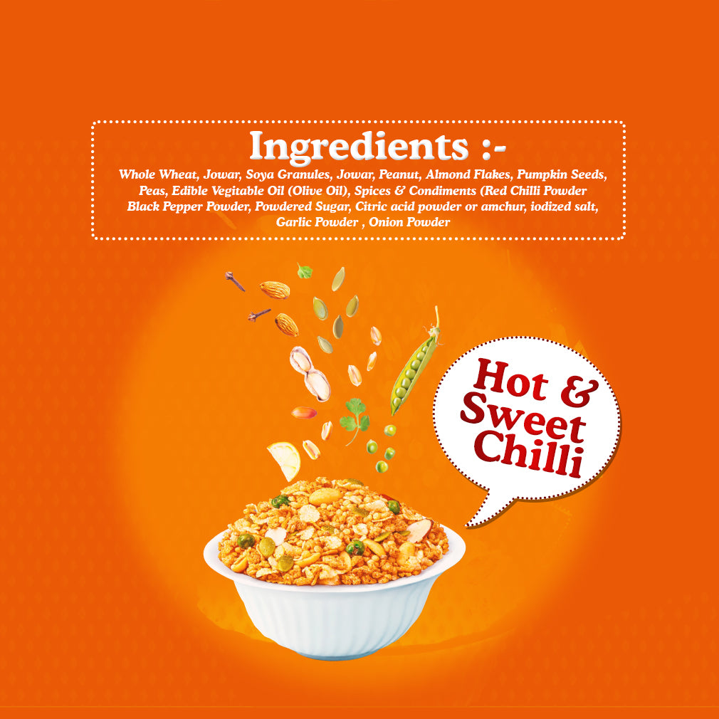 Yum Yum Snackit Healthy Millet Namkeen Combo | Indian Tadka, Hing Jeera & Hot Chilli Flavours | Crunchy Indian Snacks | Pack of 3 × 80 g