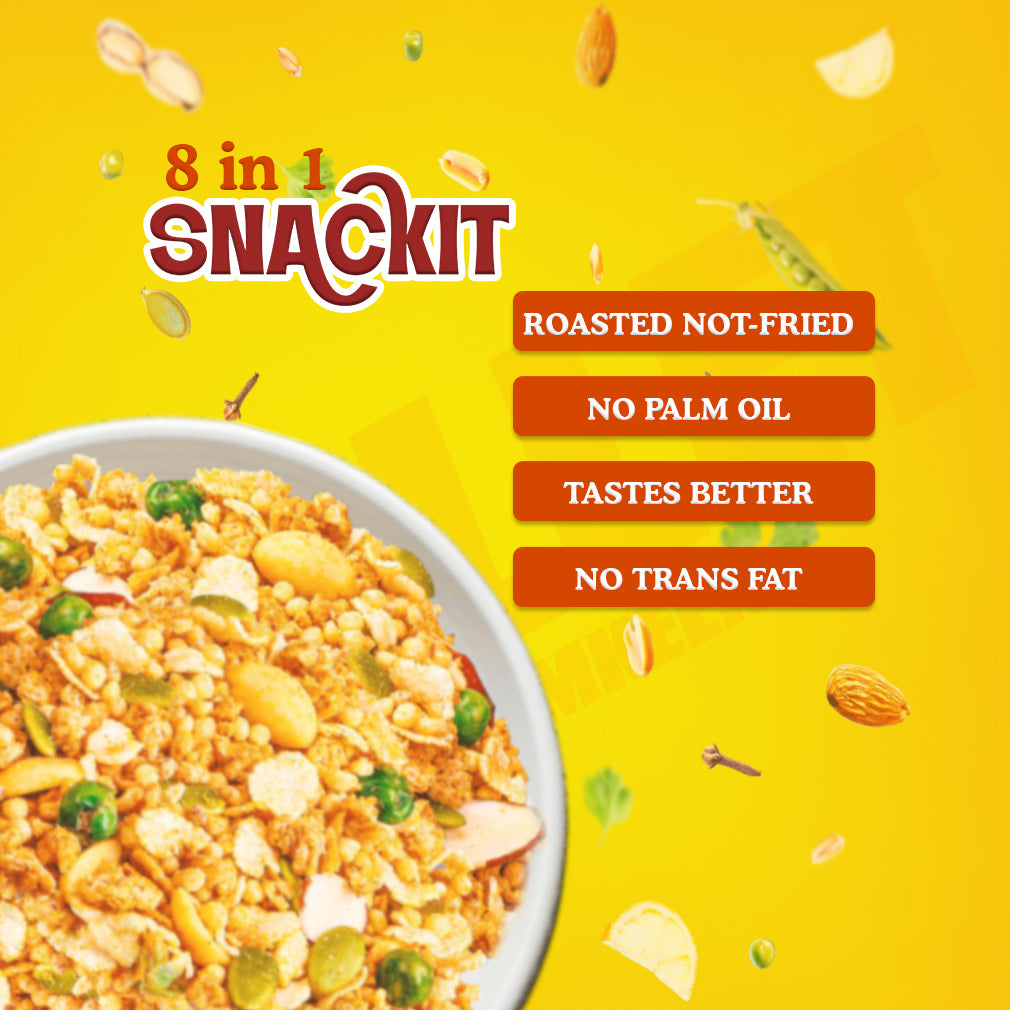 Yum Yum Snackit Healthy Millet Namkeen Combo | Indian Tadka, Hing Jeera & Hot Chilli Flavours | Crunchy Indian Snacks | Pack of 3 × 80 g