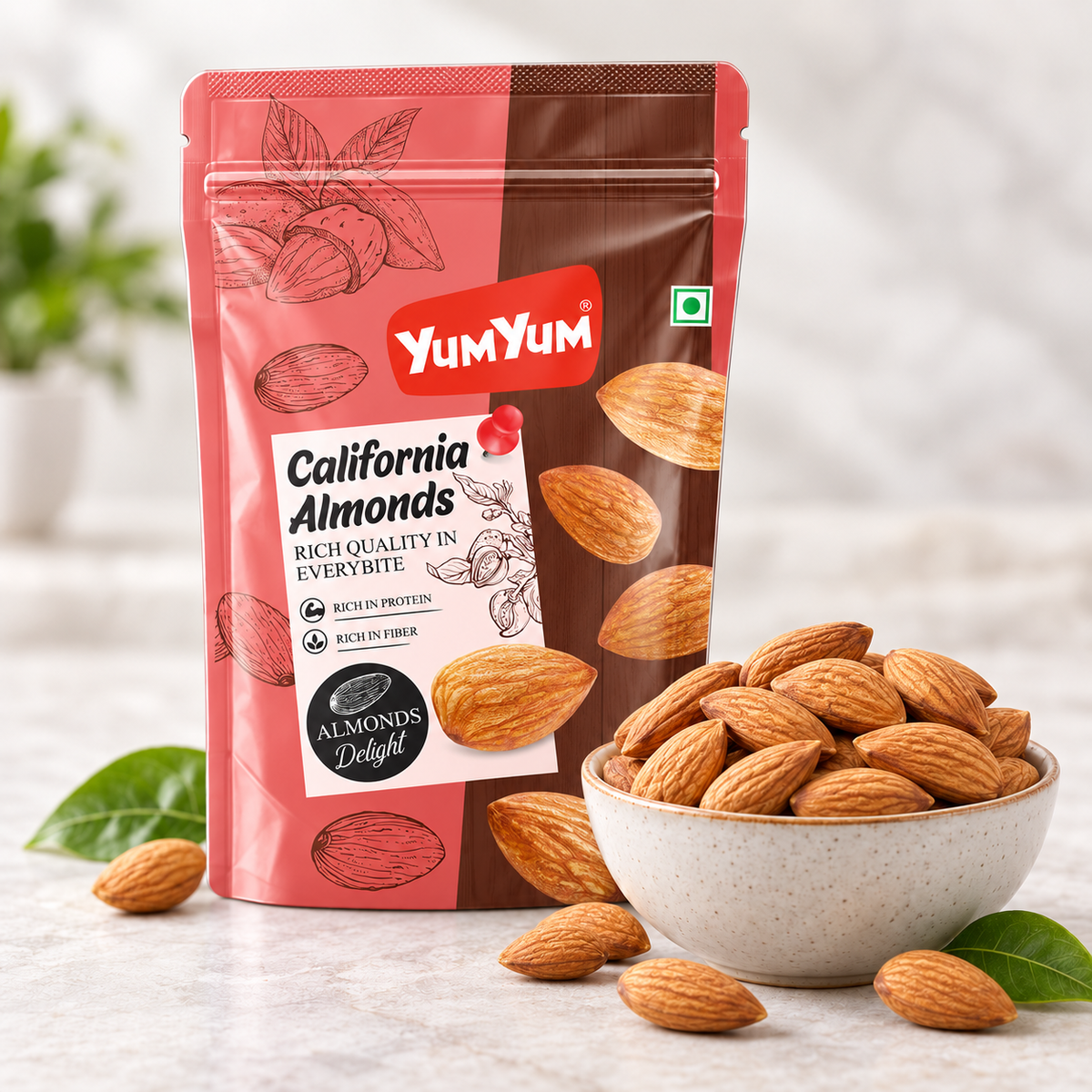 Yum Yum California Almonds Pouch