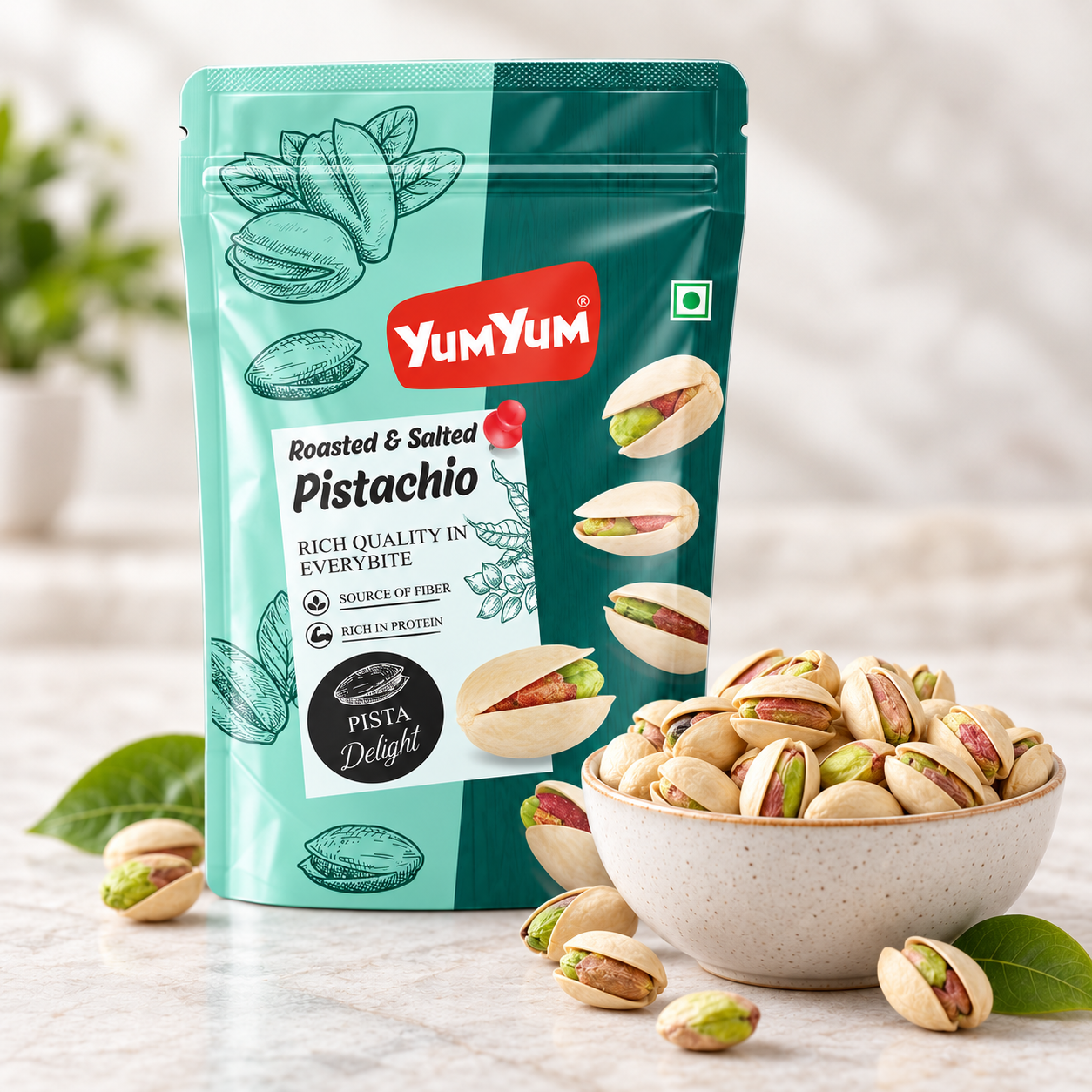 Yum Yum Roasted & Salted Pistachios Pouch